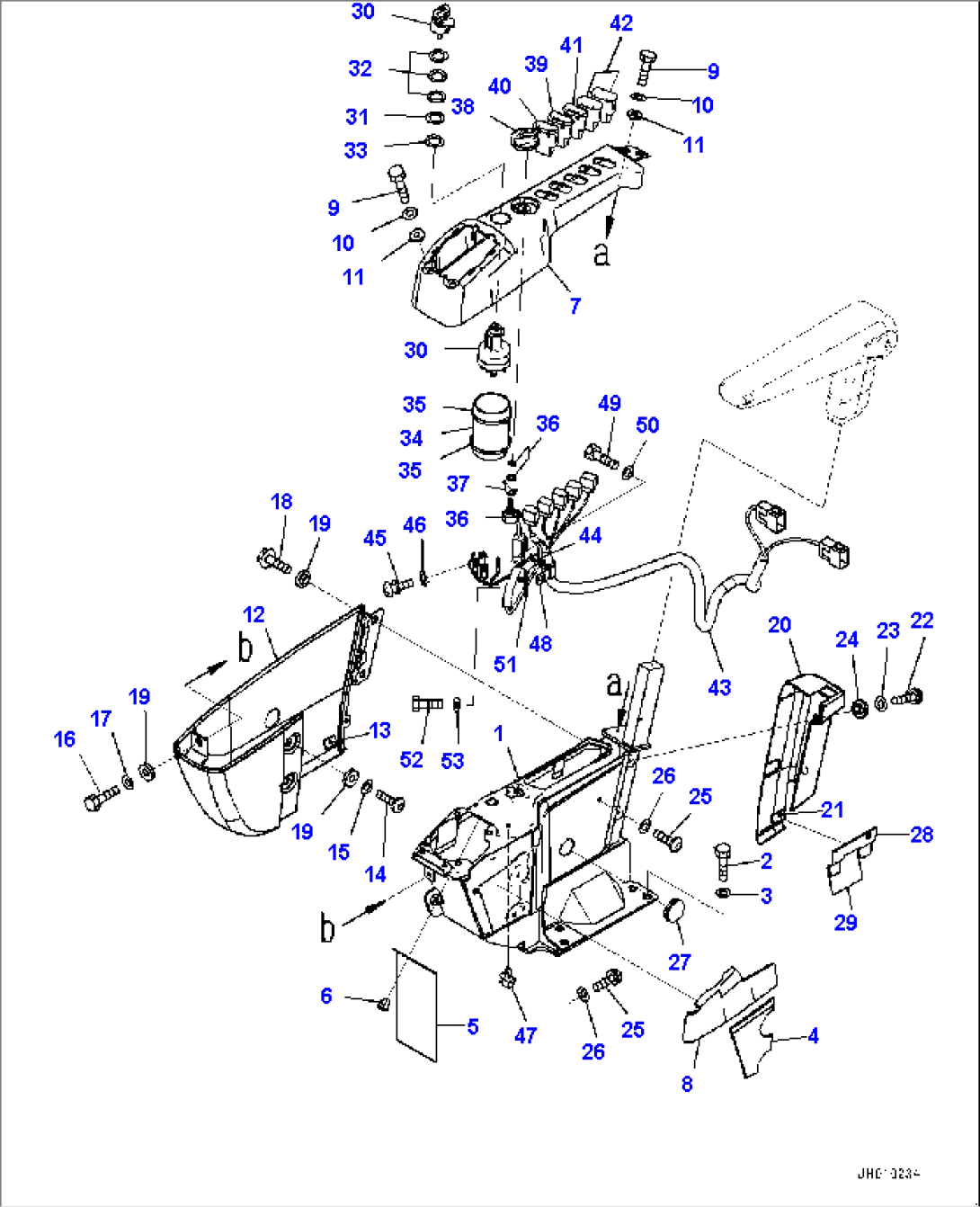 Cab, Floor, Console, R.H. (#1001-)