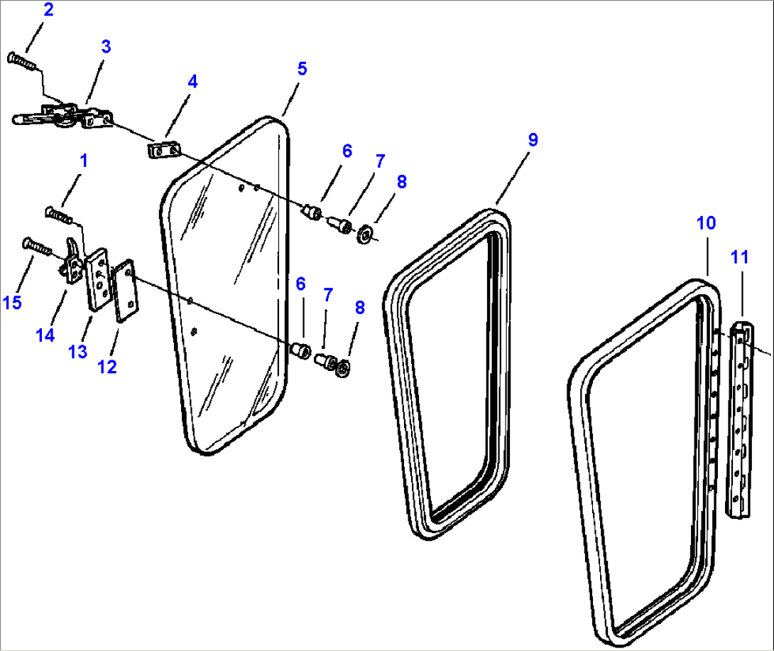 HINGED LOWER FRONT WINDOW FULL HEIGHT CAB