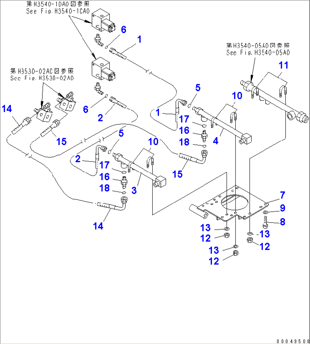 BRAKE PIPING (FRONT AND REAR ACCUMULATOR LINE)(#2001-)