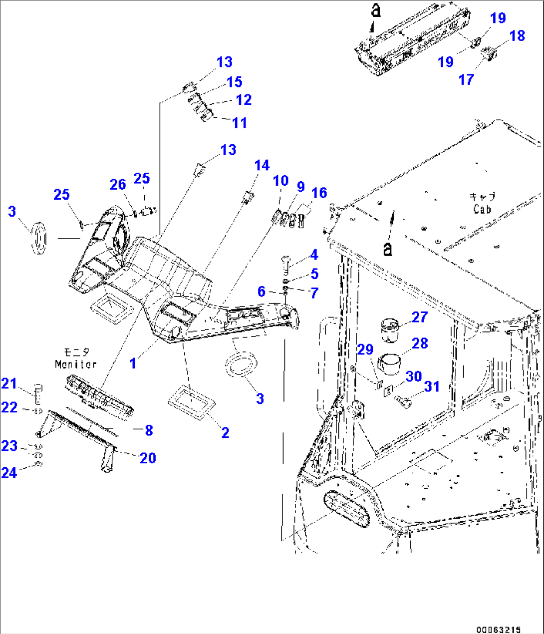 ROPS Cab and Floor Frame Group, Cab In Parts, Front Cover and Switch (#75053-)