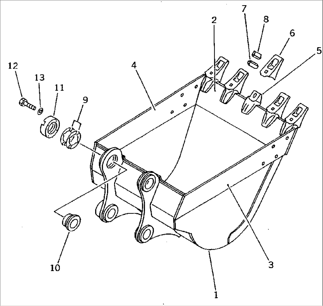 BUCKET 0.8M3¤ 1200MM (VERTICAL PIN TYPE)(#45001-69157)