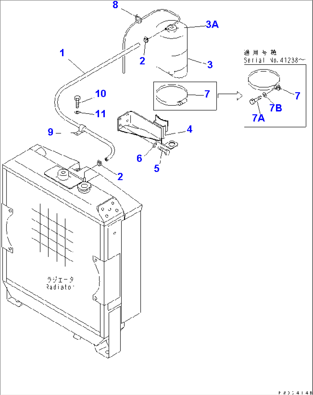 RADIATOR SUB TANK AND PIPING(#41184-)