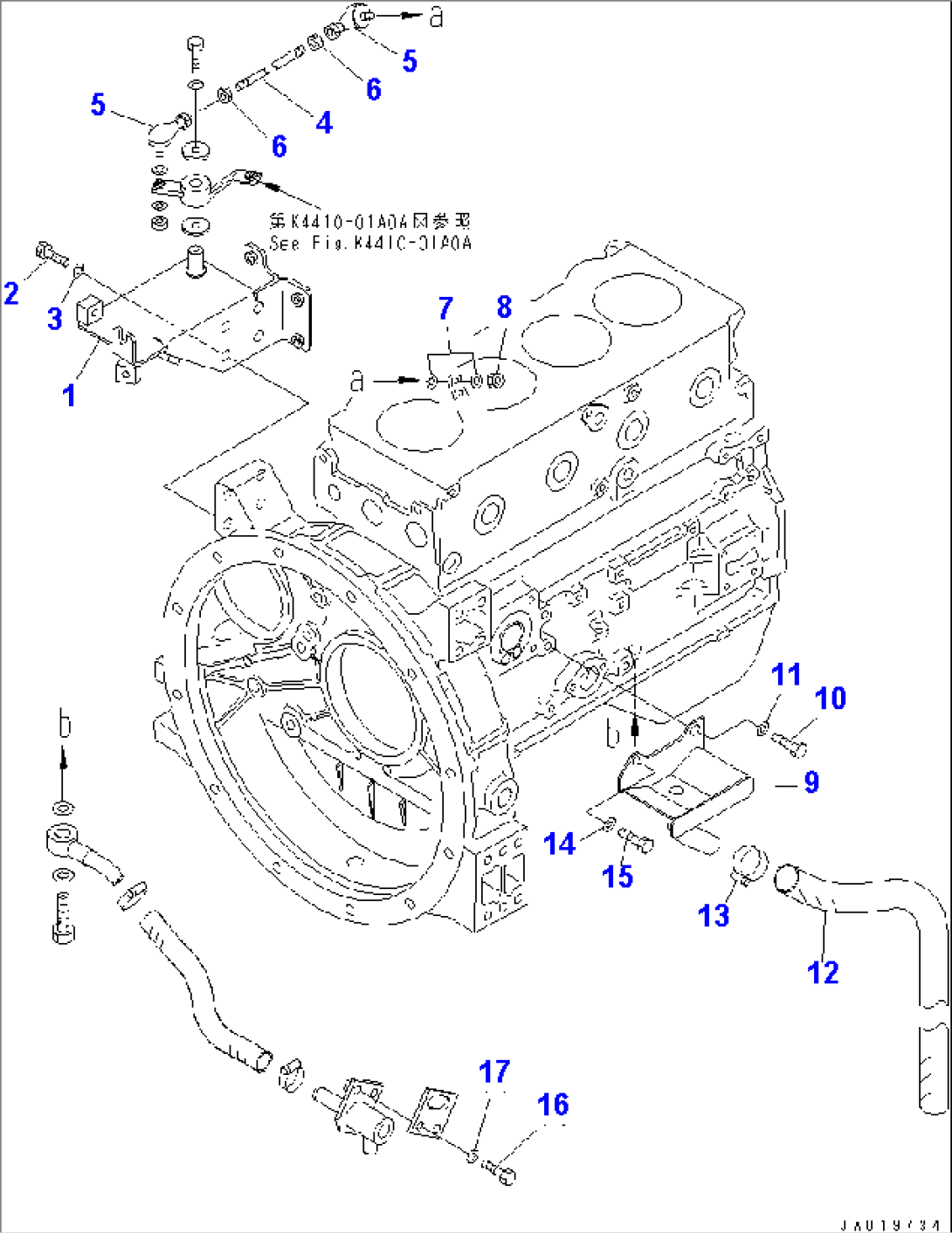 ENGINE (ENGINE CONTROL AND ENGINE OIL DRAIN)(#12001-)