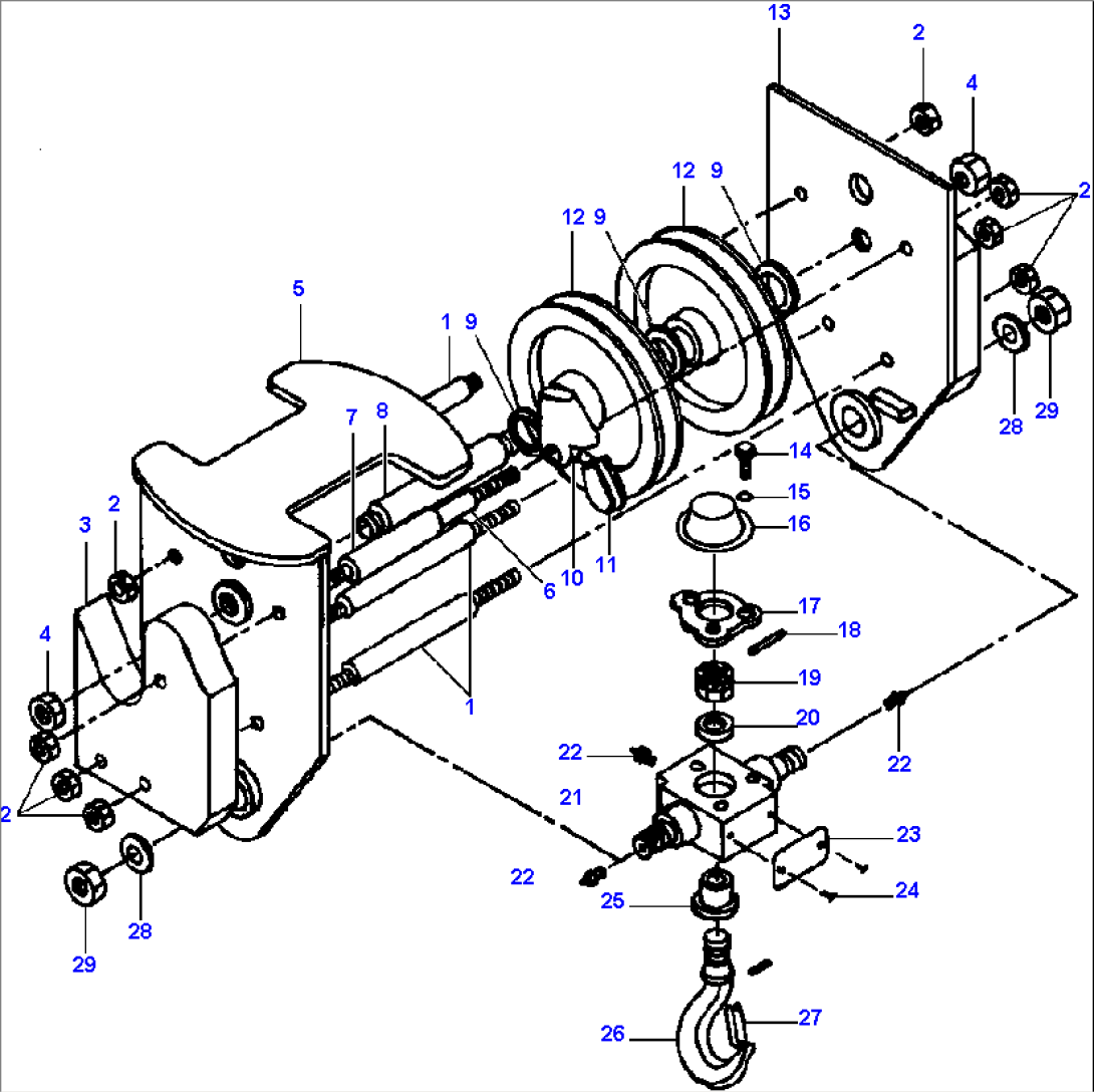 FIG. T0190-01A0 PIVOTING HOOK BLOCK