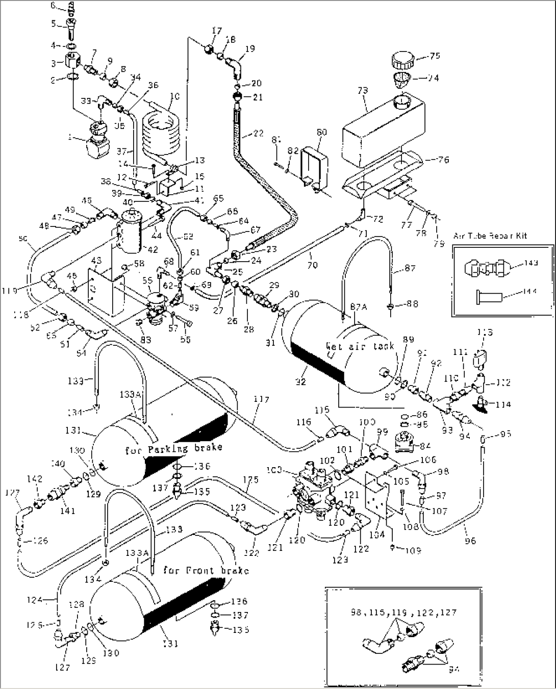 AIR SYSTEM¤ FRONT CHASSIS (WITHOUT AIR CONDITIONER)(#65226-66999)