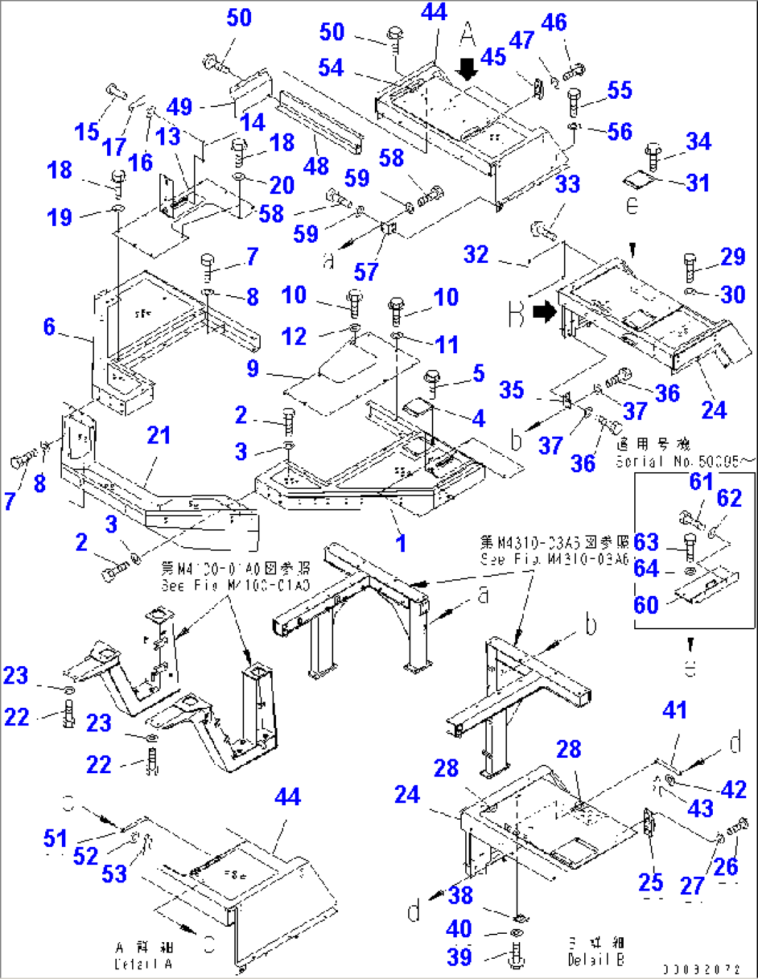 FENDER AND LADDER (PLATFORM AND LOCK BAR) (COLD WEATHER (A) SPEC.) (TRAINER SEAT SPEC.)(#50090-)