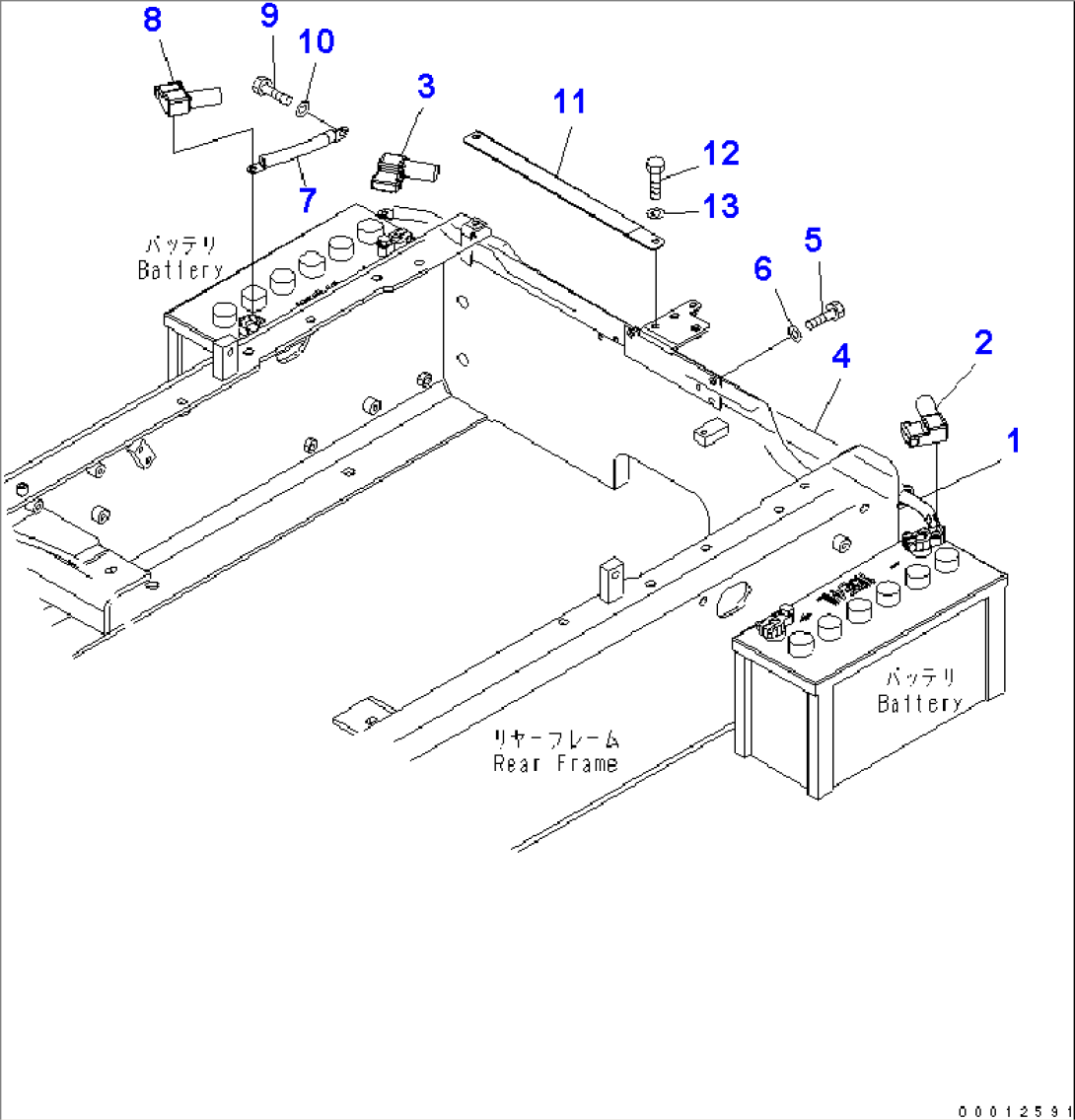 REAR HARNESS (3/4) (BATTERY CABLE) (FOR EXCEPT JAPAN) (WITH NUMBER PLATE LAMP)