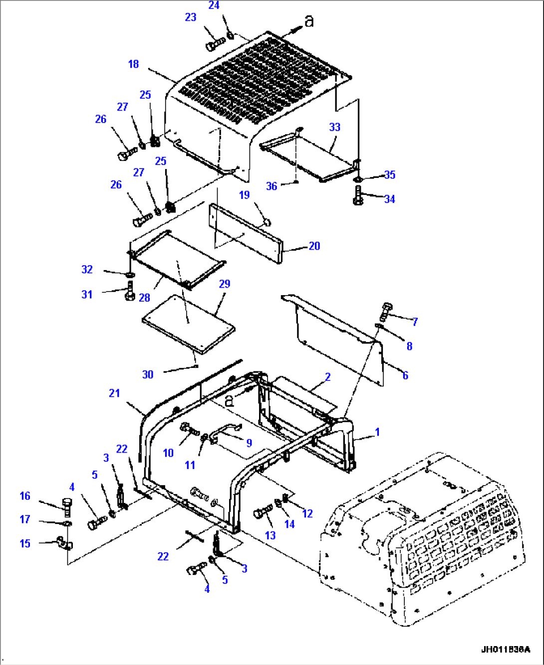 M1110-001002 ENGINE HOOD CENTER (1/2)