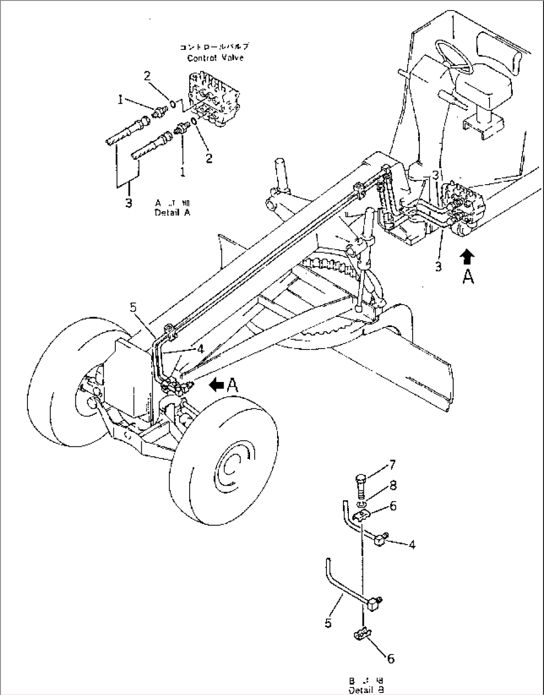 HYDRAULIC PIPING (LIFT CYLINDER LINE)(1/2) (FOR FRONT BLADE OR SCARIFIER)