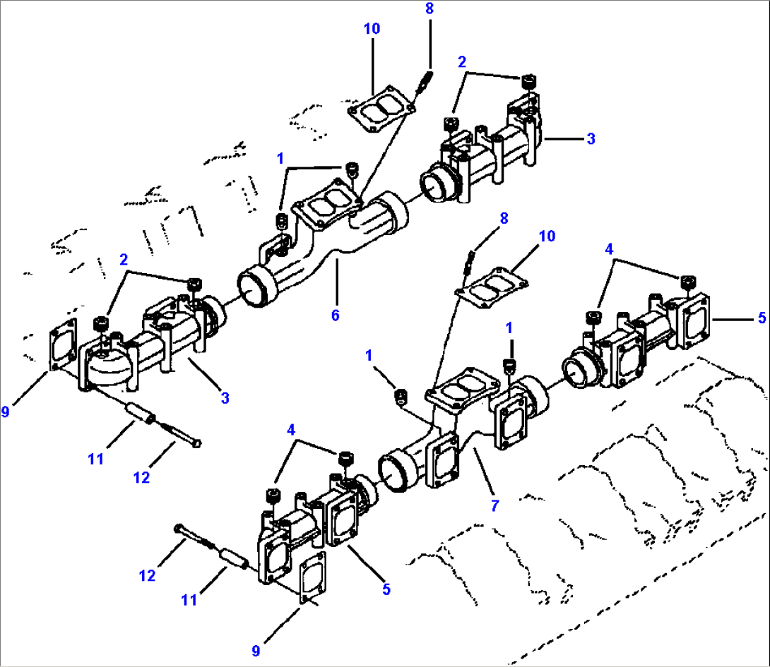FIG. A1118-A7A3 EXHAUST MANIFOLD - CHASSIS SERIAL NUMBER A10224, A10228-A10270, A10275-A10278