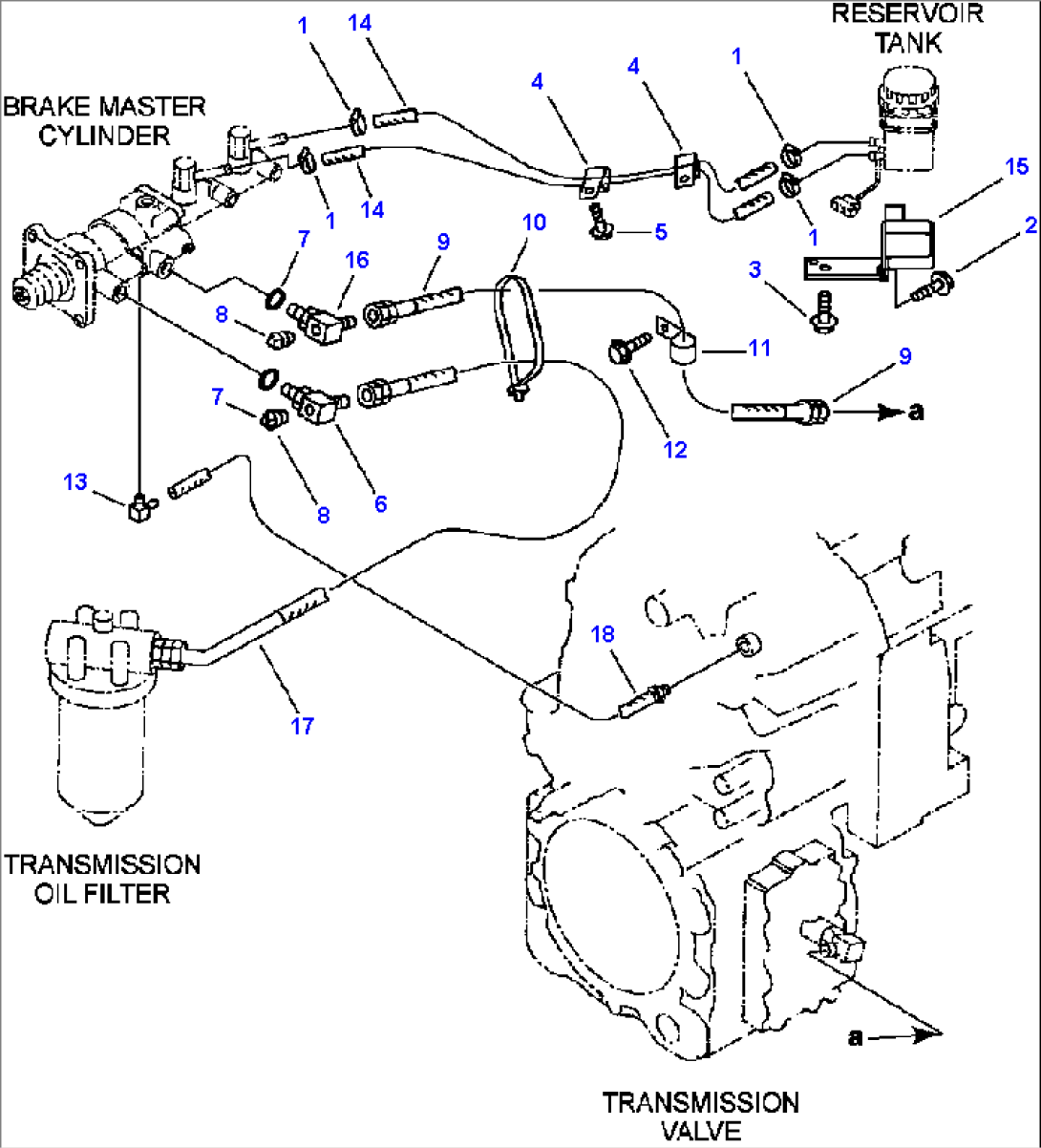 FIG. K4460-02A0 BRAKE CONTROL - TRANSMISSION AND RESERVOIR TANK LINE