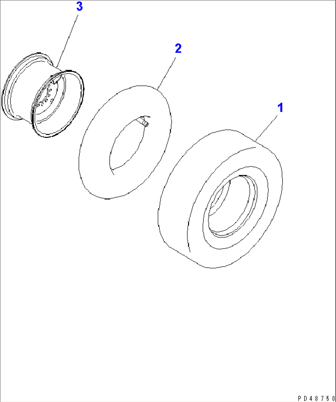 1-PIECE WHEEL AND TIRE(#60001-)