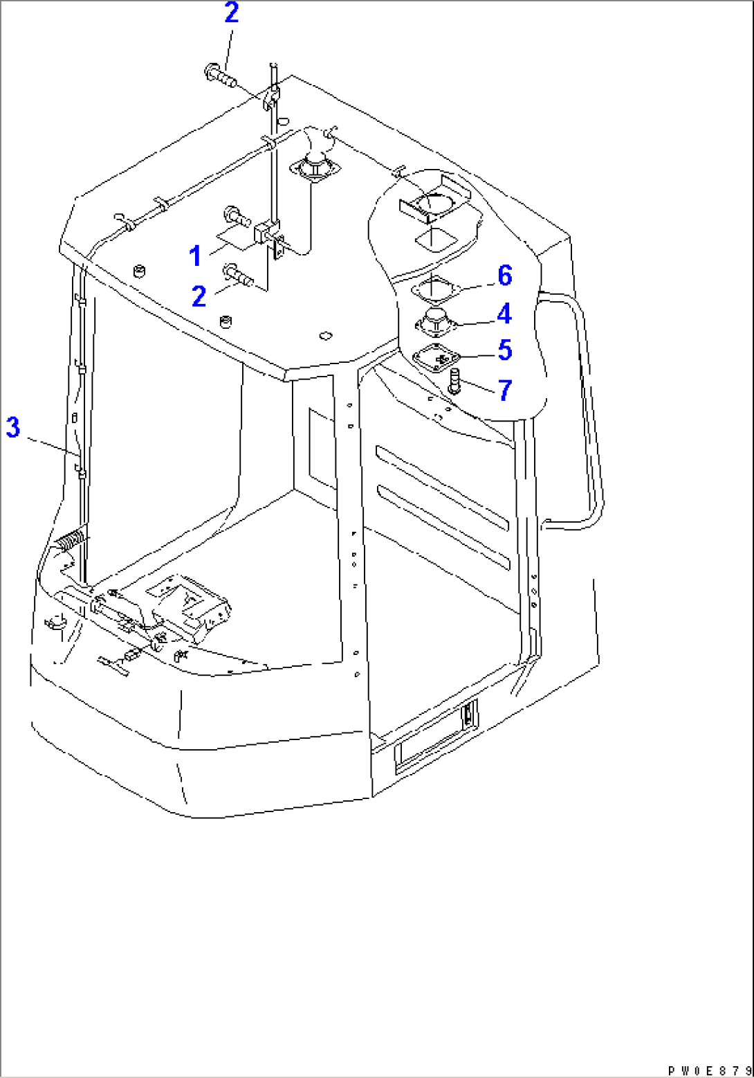 ROPS CAB (ANTENNA AND SPEAKER)(#54104-)