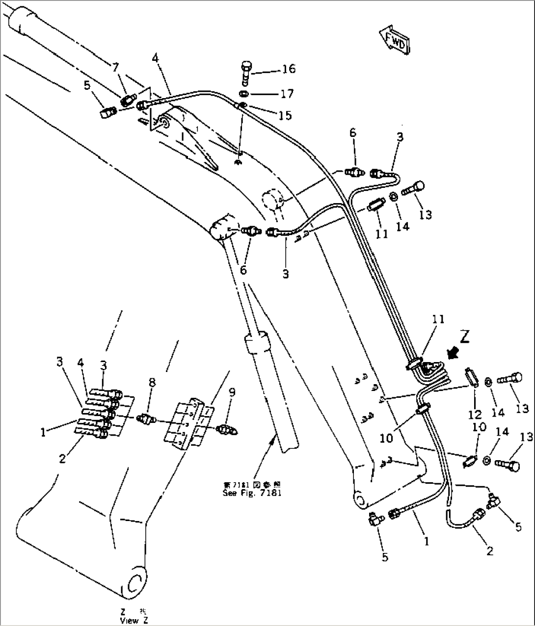 WORK EQUIPMENT LUBRICATION PIPING