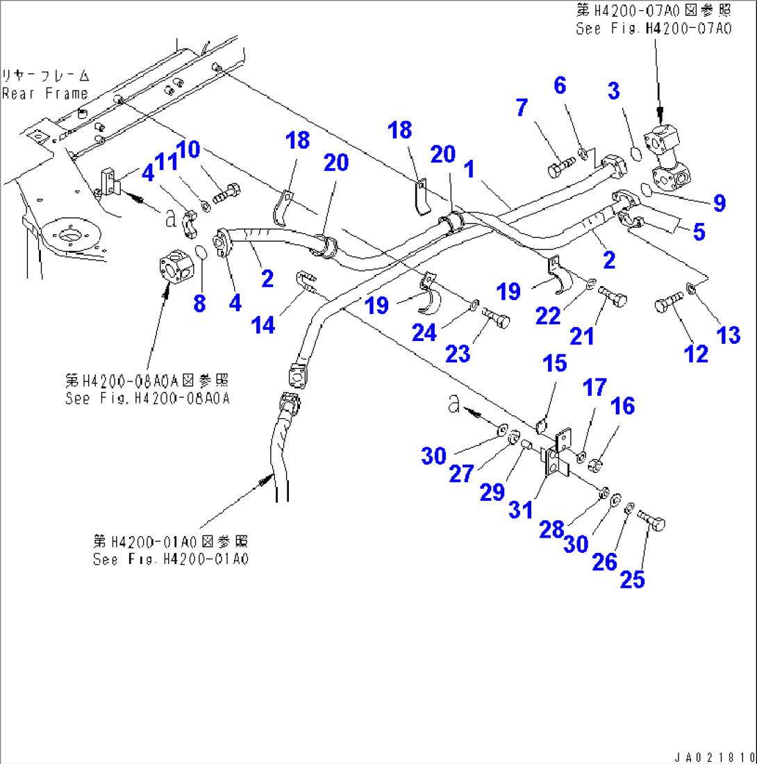 HYDRAULIC PIPING (RETURN LINE)(#75460-)