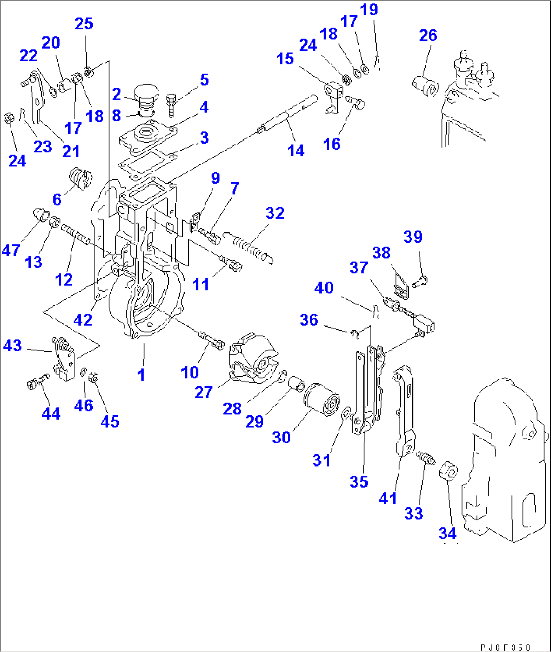 FUEL INJECTION PUMP (GOVERNOR) (1/2) (INNER PARTS)(#105845-)