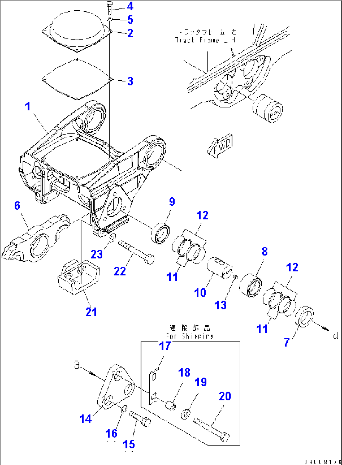 TRACK FRAME (2ND BOGIE) (L.H.) (FOR DUAL TILT PICH DOZER)(#20180-)