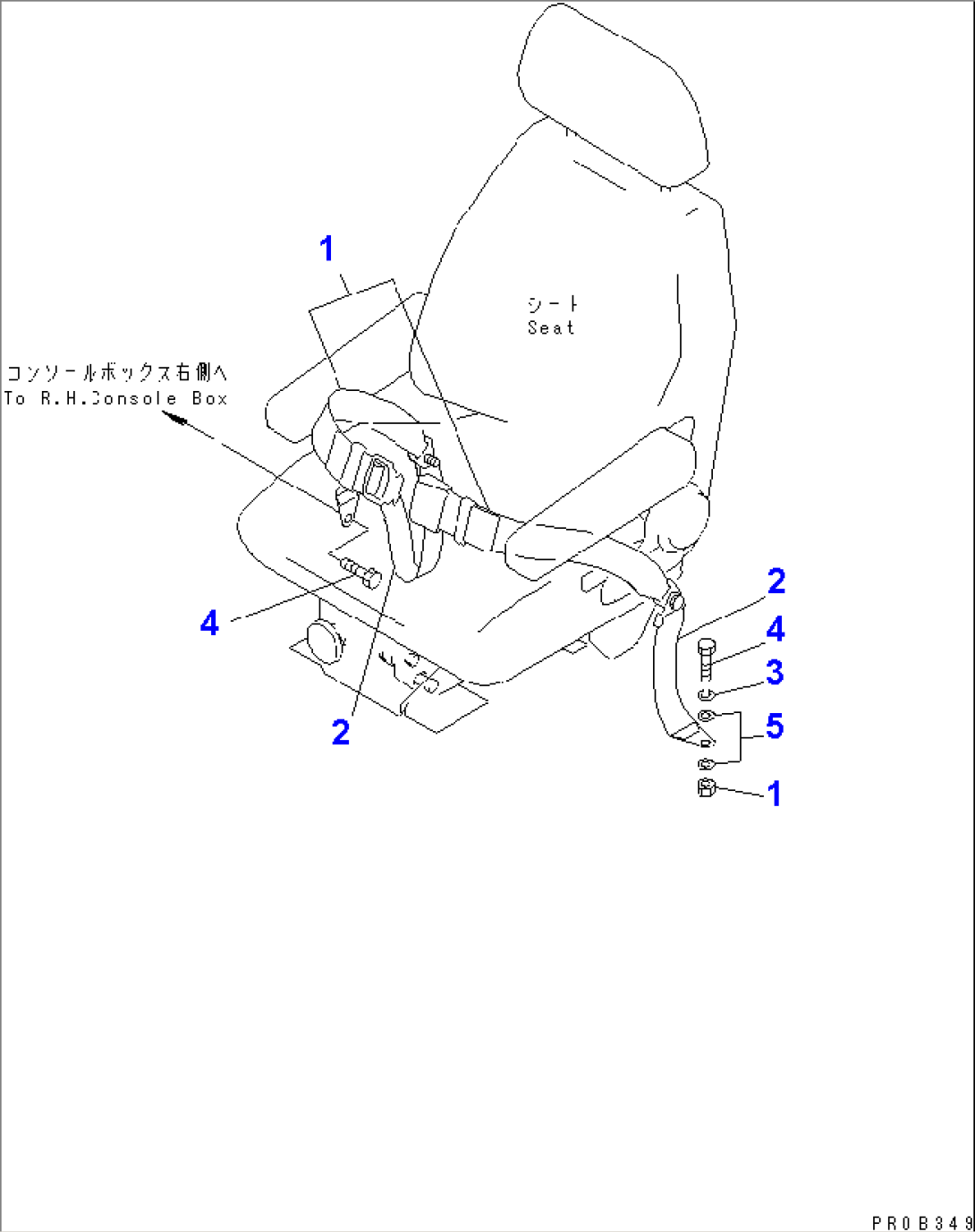 SEAT BELT (FOR SUSPENSION TYPE SEAT) (WITH CANOPY)