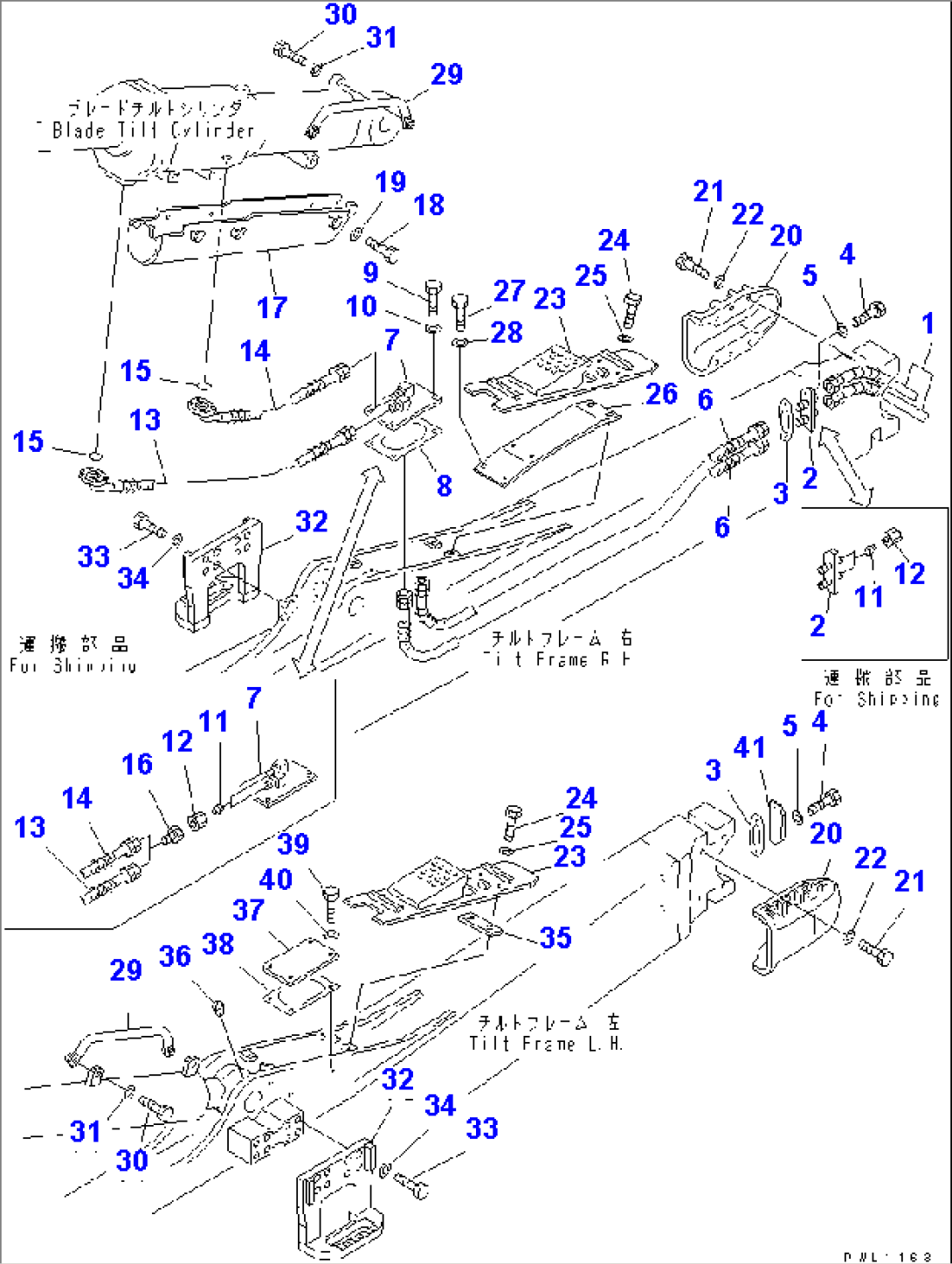 HYDRAULIC PIPING (BLADE TILT LINE) (WITH BUSHING)(#17523-)