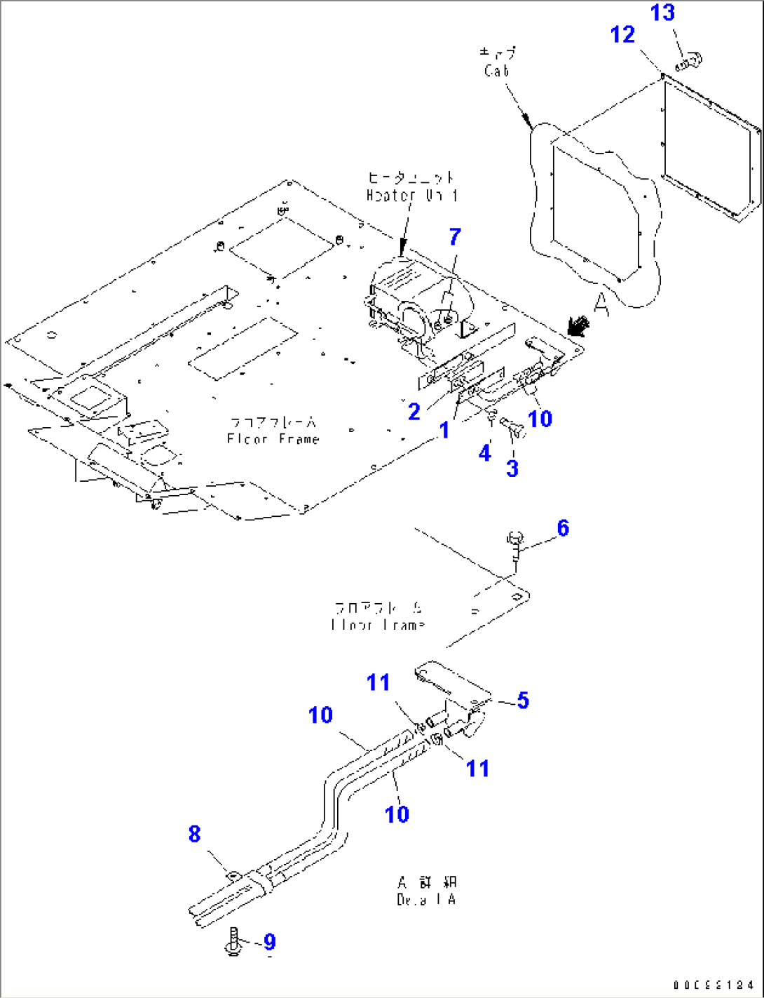 AIR CONDITIONER (CAB HEATER) (WATER PIPING)