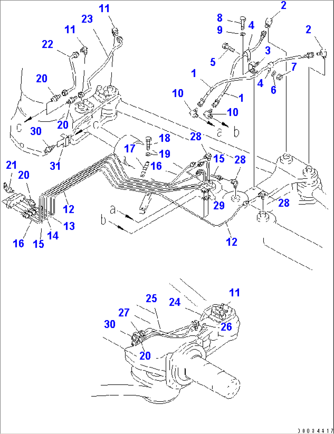 FRONT LUBRICATING PIPING (4WD SPEC.)(#6001-)