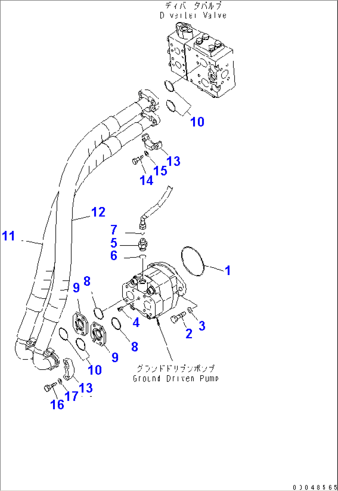 EMERGENCY STEERING LINE (GROUND DRIVEN PUMP LINE 2/2)(#55001-)