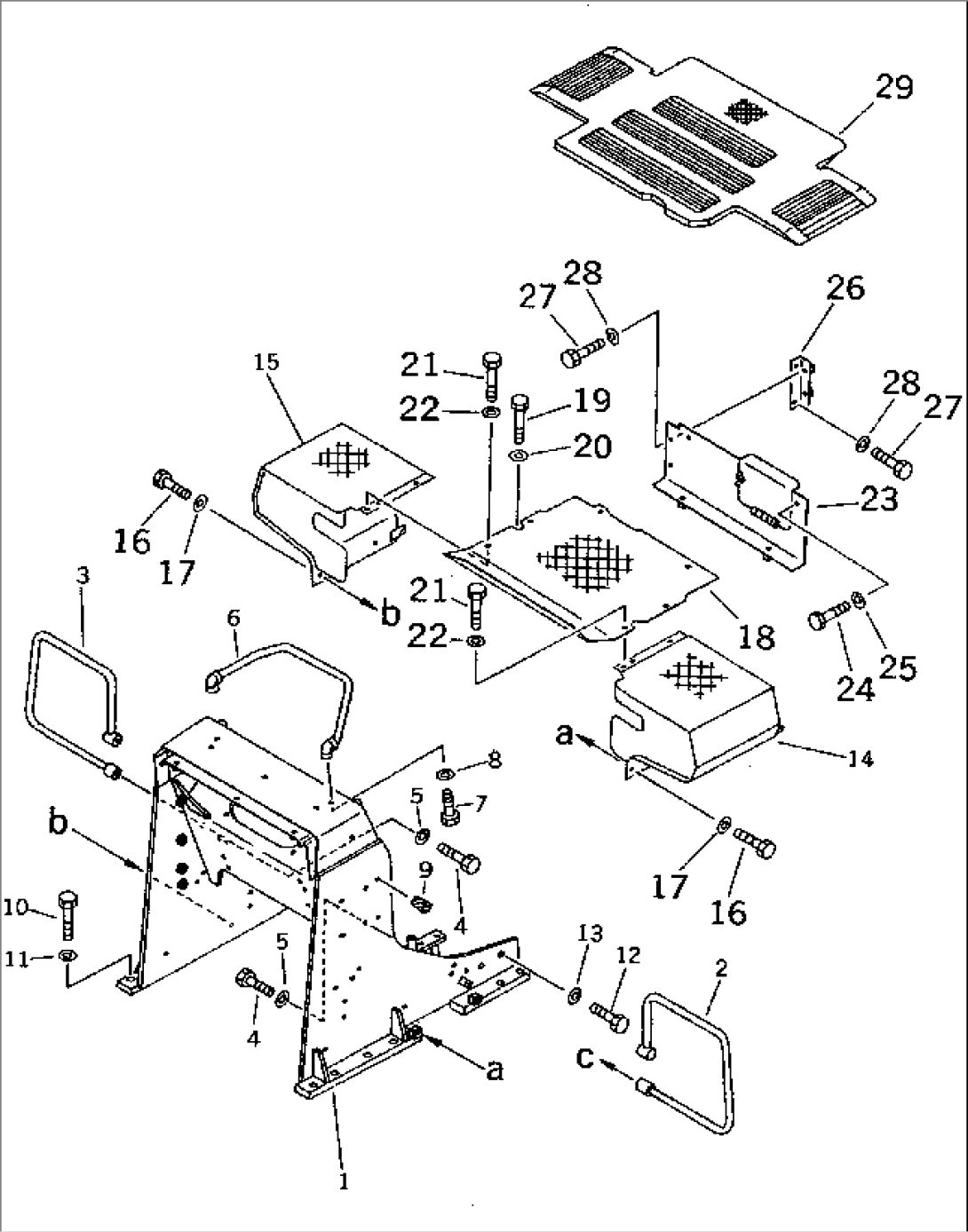 LOADER FRAME AND FLOOR PLATE (FOR TRIMMING DOZER)