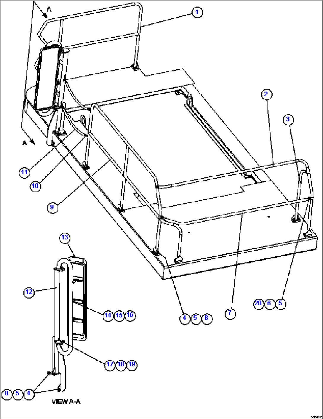 LH DECK HANDRAILS & MIRROR