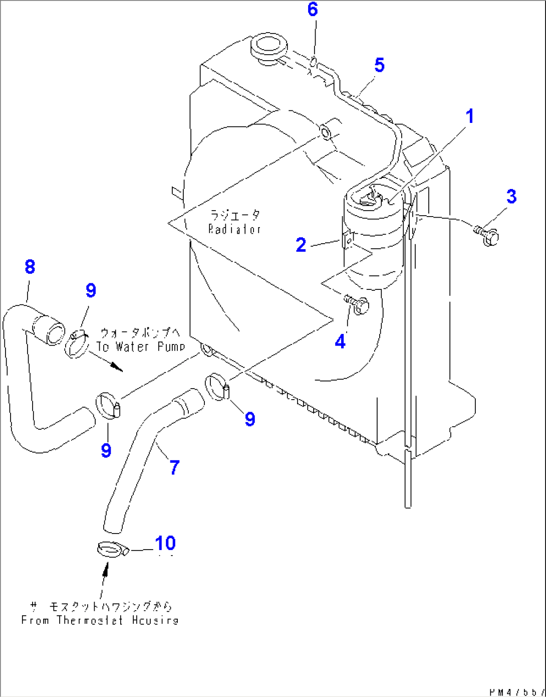 RADIATOR PIPING (FOR ANTI CLOG RADIATOR)(#50001-)