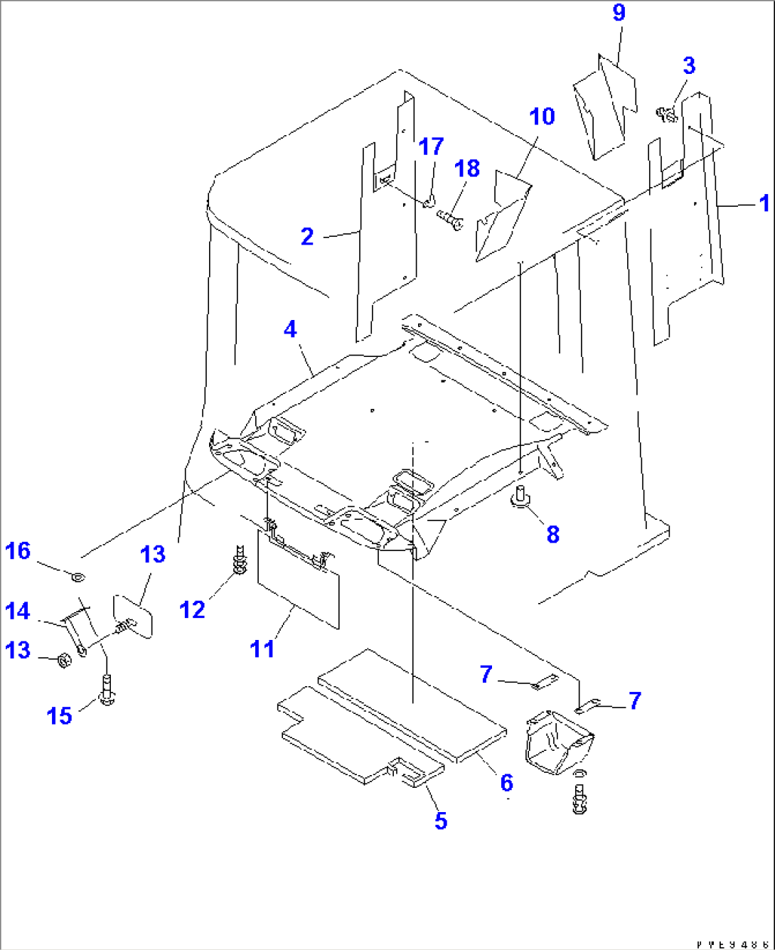 ROPS CAB (3/3) (INTERIOR TRIM)(#54001-)