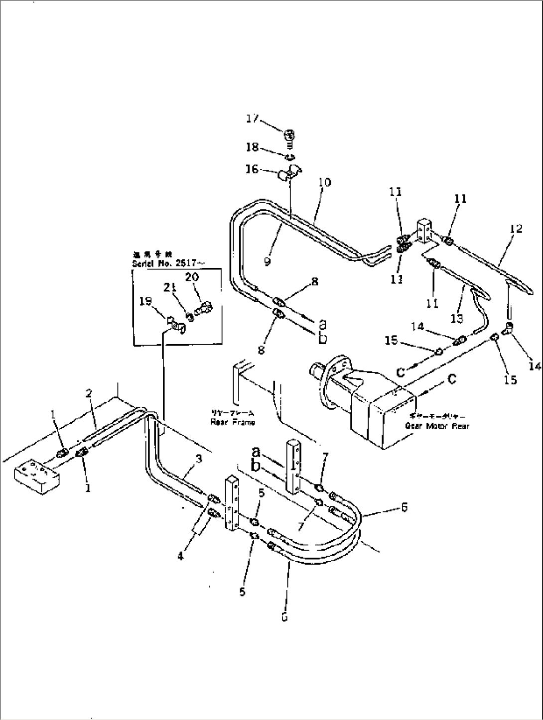 HST PIPING (RELAY BLOCK TO REAR TRAVEL MOTOR)