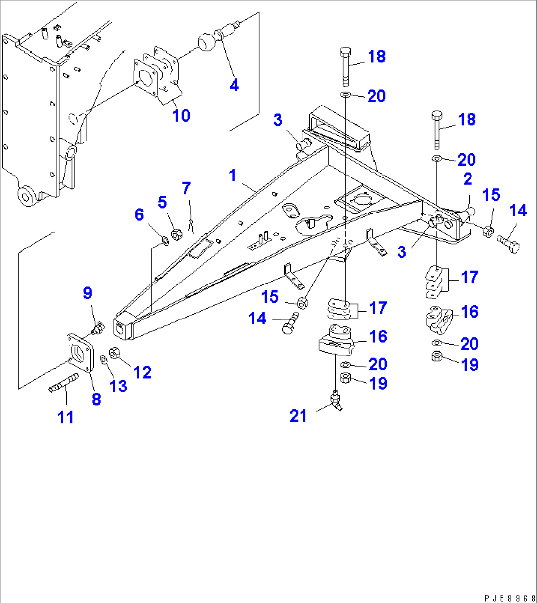 DRAWBAR (WITH CLUTCH TYPE CIRCLE REVERSE GEAR) (FOR 90 DEG. BANK)