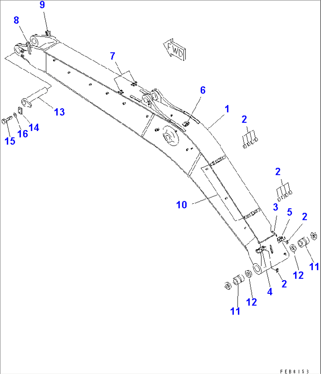 BOOM (BOOM AND TOP PIN) (WITH AUTO GREASING)