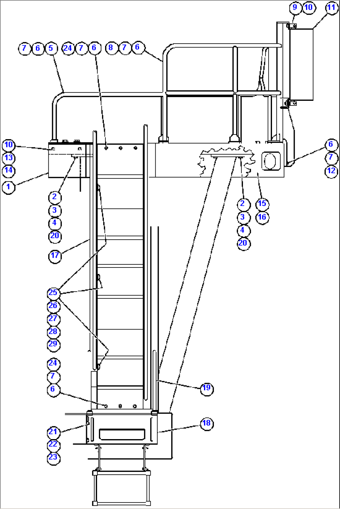 LEFT DECK, HANDRAILS & LADDER - 2