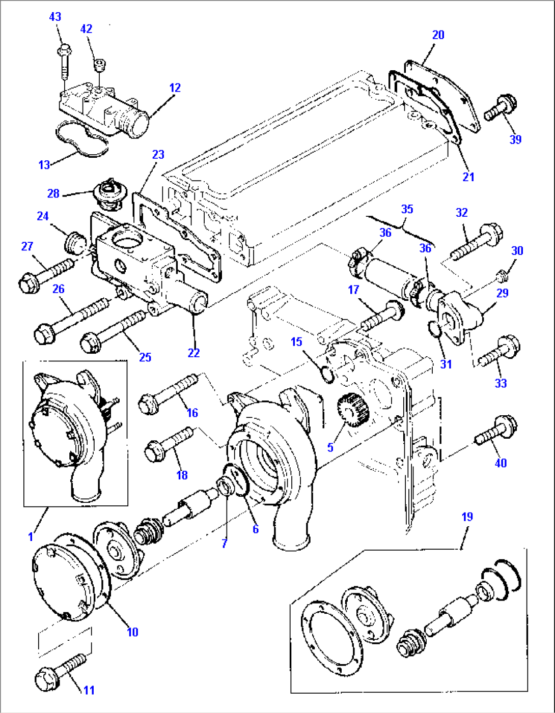 WATER PUMP - THERMOSTAT AND HEAT EXCHANGER