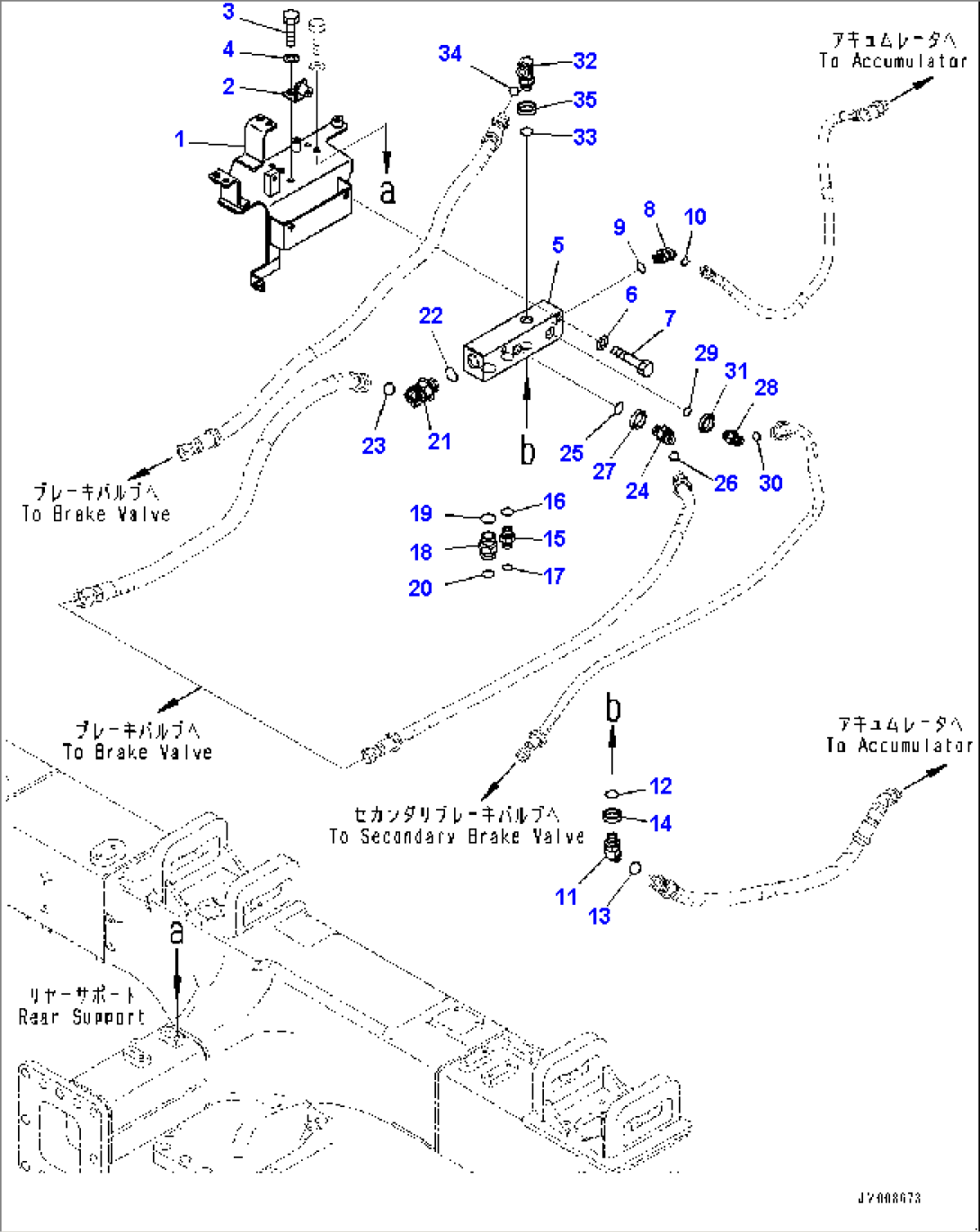 Brake Piping, Block (#30001-)