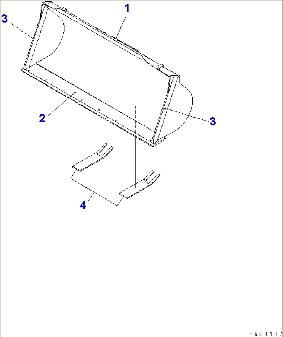 BUCKET¤ 0.9M3 (WITH B.O.C.¤ 1.0M3)