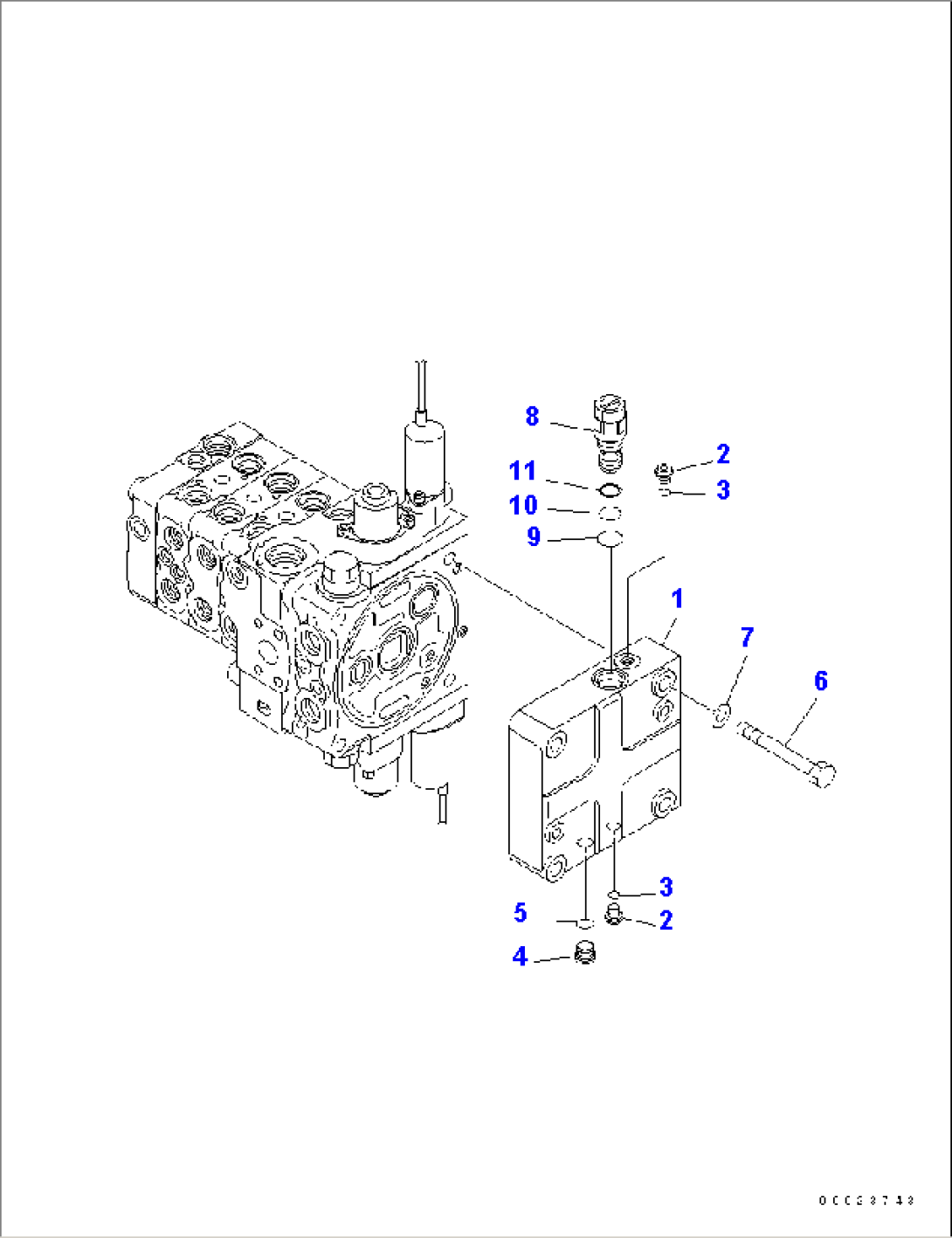 CONTROL VALVE (4-SPOOL) (12/12) (FOR STRAIGHT TILT)