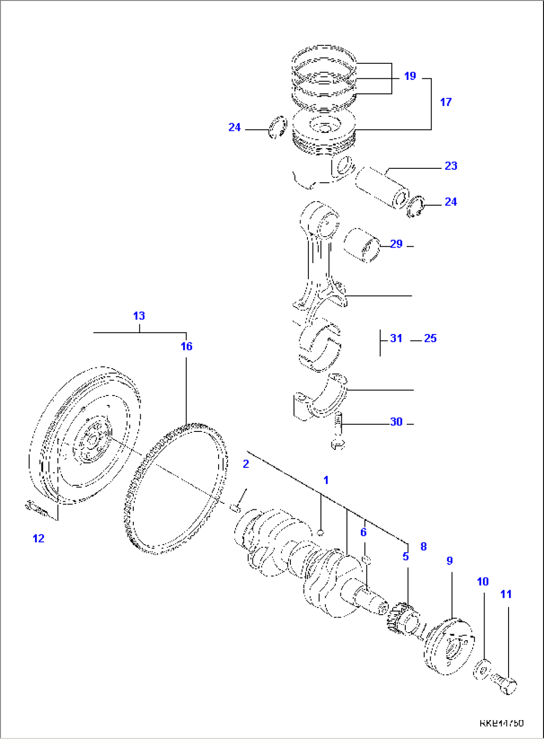 CRANKSHAFT AND PISTON
