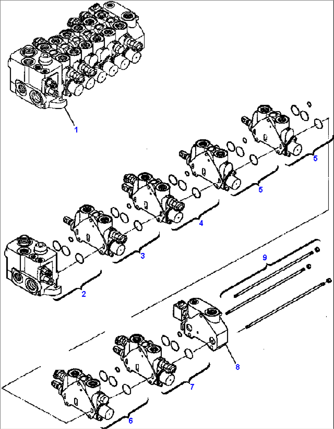 FIG. H6290-02A0 BACKHOE CONTROL VALVE