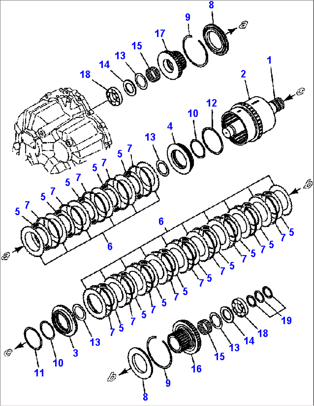 FIG. F4350-52A0 TRANSMISSION - REVERSE AND FIRST CLUTCH