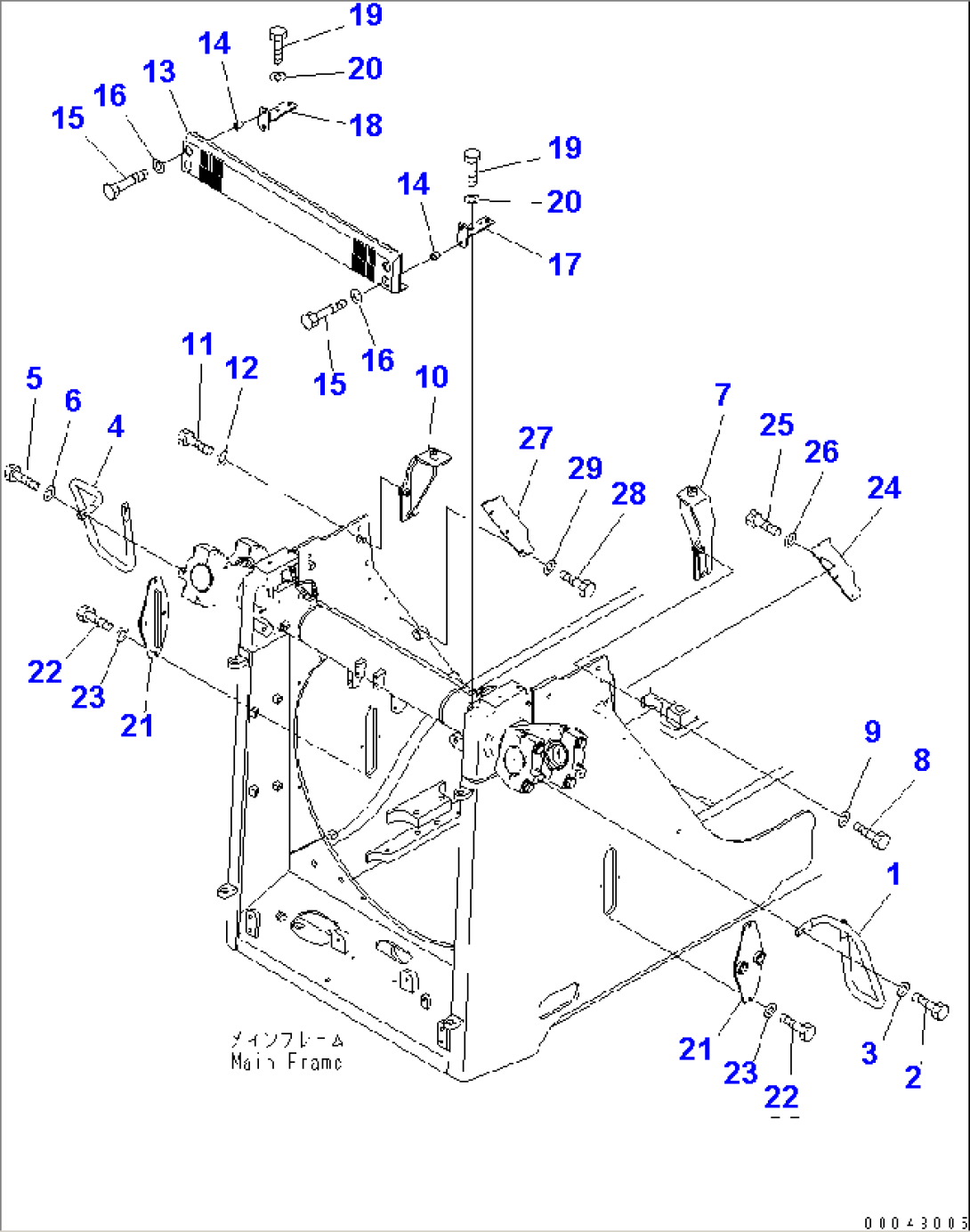 RADIATOR RELATED (GRIP AND BRACKET) (FOR LANDFILL SPEC.)(#80001-)