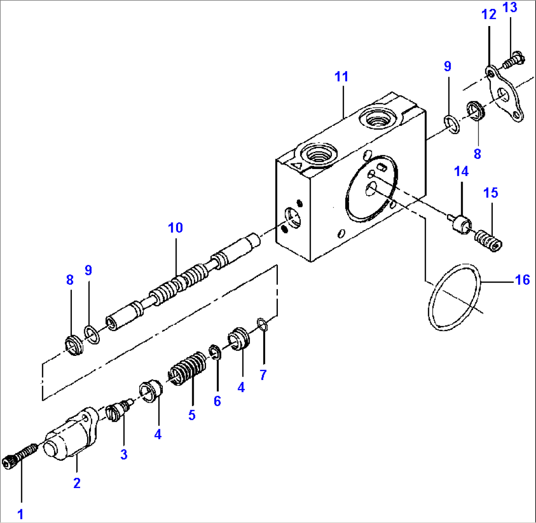 VALVE SECTION DRAWBAR LIFT (RIGHT SIDE), DRAWBAR SIDE SHIFT AND ARTICULATION