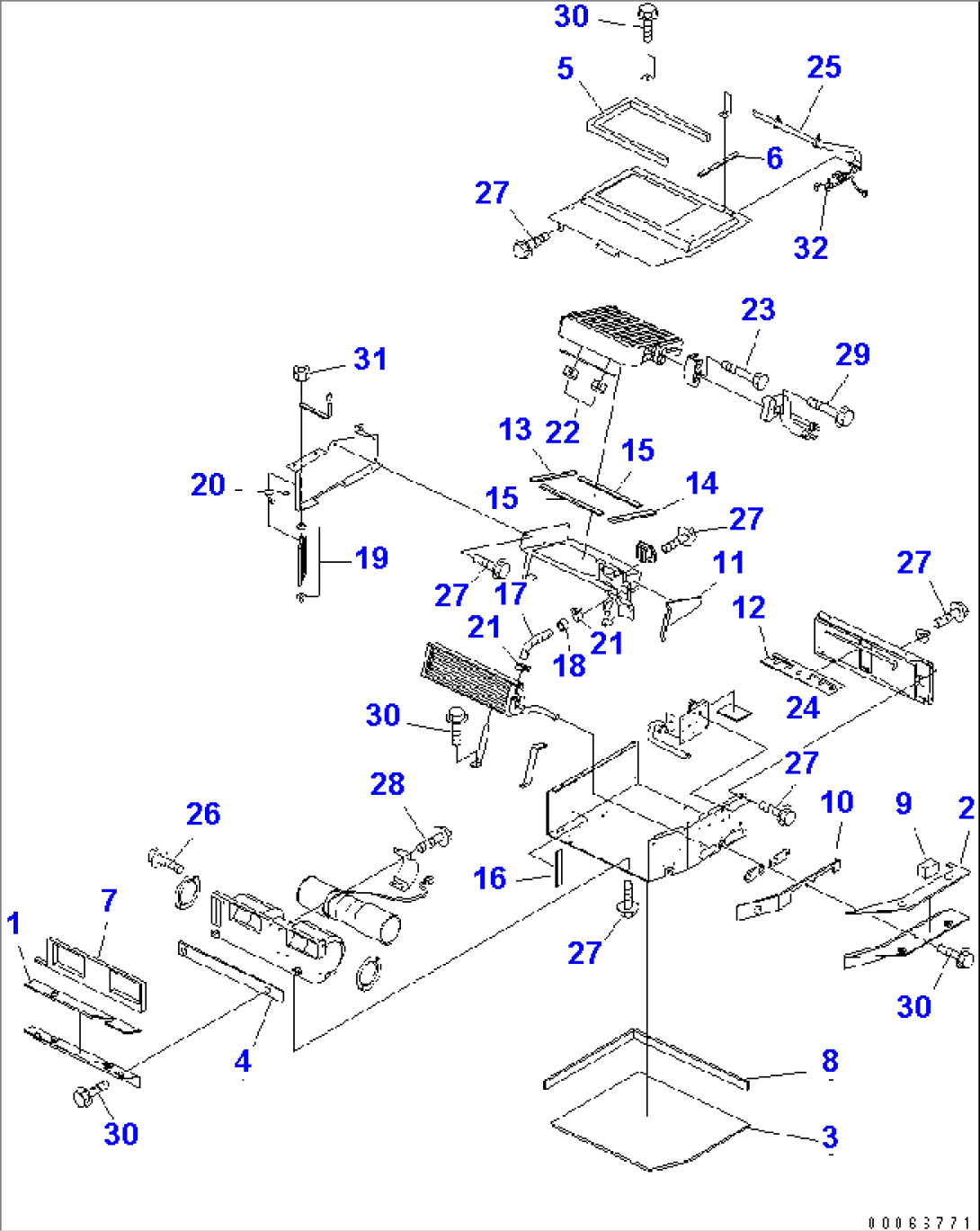 AIR CONDITIONER UNIT (INNER PARTS) (3/3)(#5001-8185)