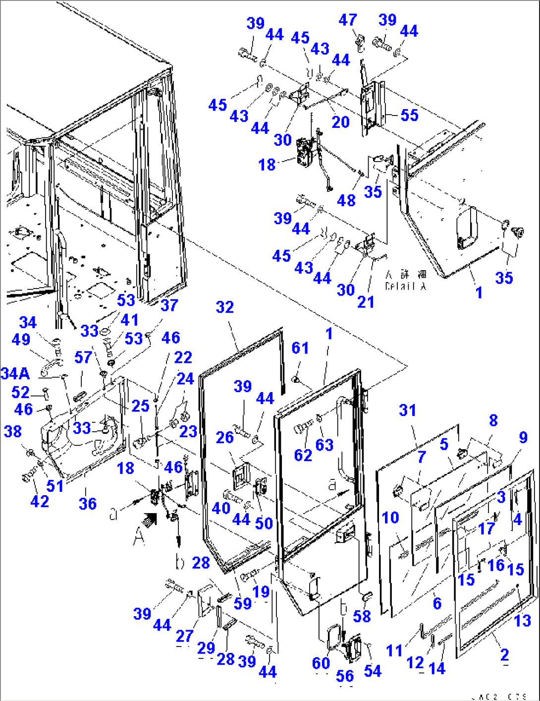 ROPS CAB (DOOR L.H.) (FOR EXCEPT JAPAN)(#72085-)