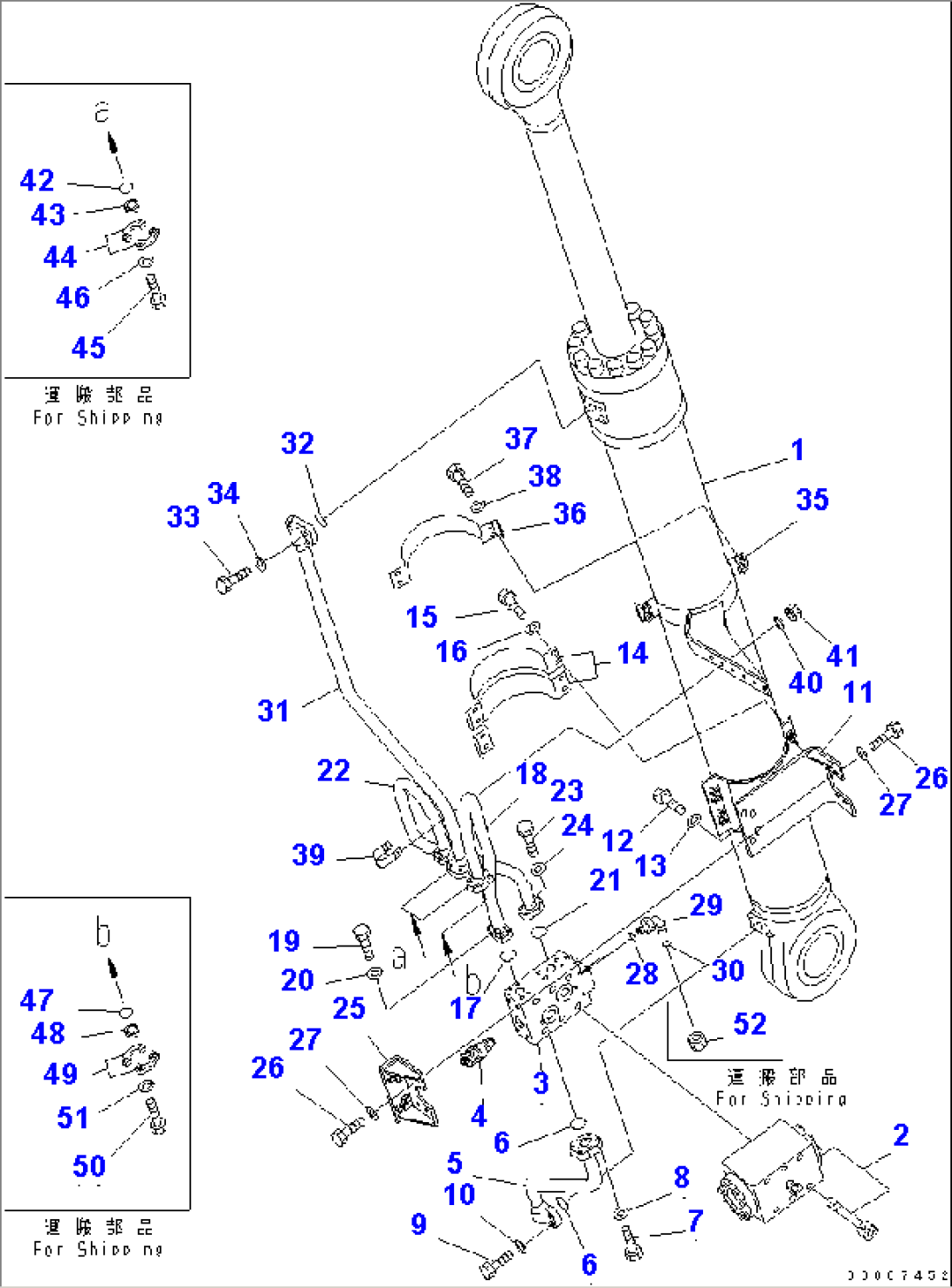 BOOM CYLINDER¤ R.H. (WITH DRIFT PRIVENTIVE)