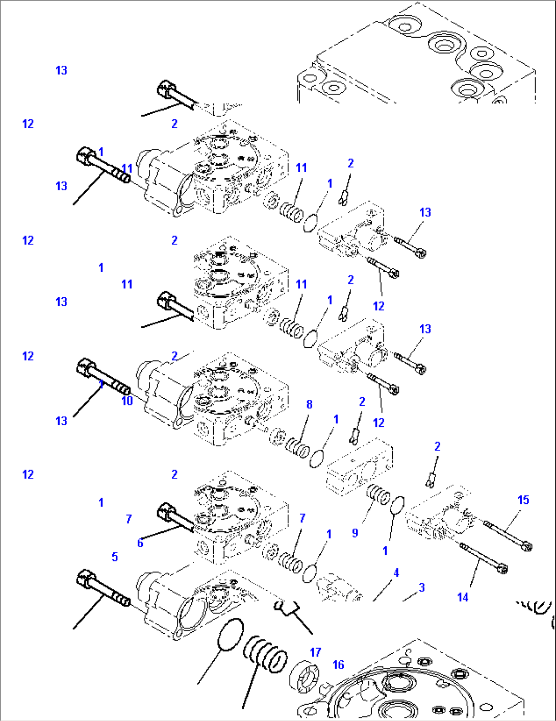Control Valve, With Rear 1-attachment, Winch, Inner Parts (5/12)