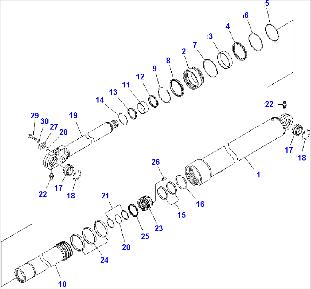 HOIST CYLINDER (INNER PARTS) (-40ßC SPEC.)(#2001-)