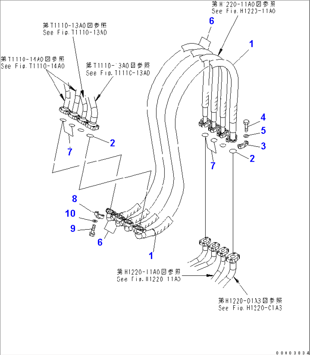 WORK EQUIPMENT LINE (2/3) (REVOLVING FRAME SIDE) (FOR 1-PIECE BOOM) (KA SPEC.)