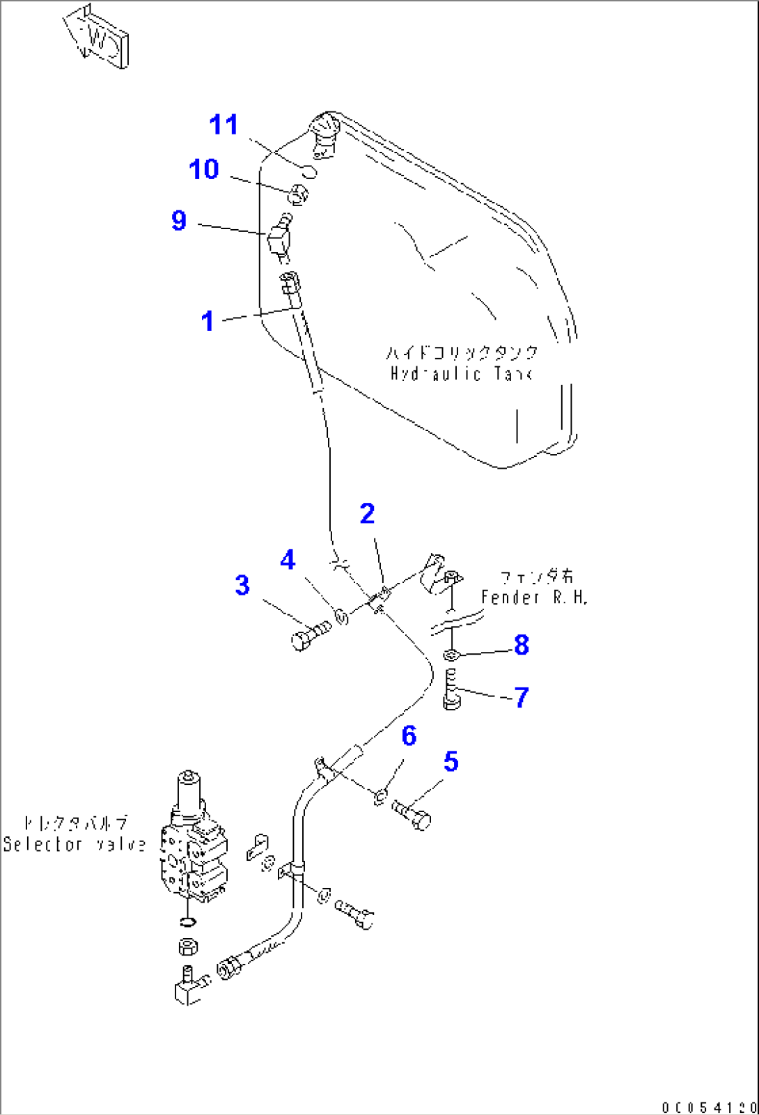 RIPPER PIPING (TANK TO SELECTOR VALVE) (FOR SLAG HANDLING)(#58419-)